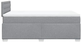Cama boxspring com colchão 120x190 cm tecido cinzento-claro