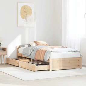 Cama sem colchão 75x190 cm madeira de pinho maciça