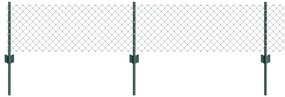 Cerca de Cadeia com 10 Postes U Verde 0.4x10 m Aço