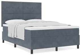 Cama Box com Colchão vidaXL Cinza Escuro 160x200 cm Veludo