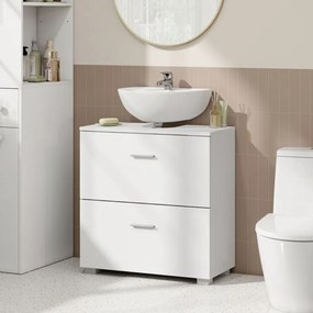 Móvel casa de banho de lavatório (NÃO INCLUIDO) 30 x 60 x 63,8 cm com 2 gavetas grandes Coleção CUSTOS branco
