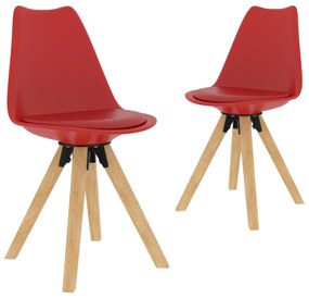 vidaXL Cadeiras de jantar 2 pcs vermelho