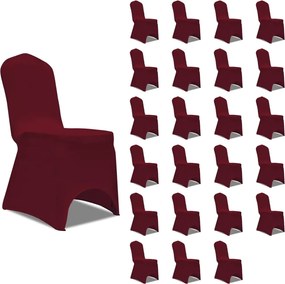 vidaXL Capa para cadeira elástica 24 pcs bordô