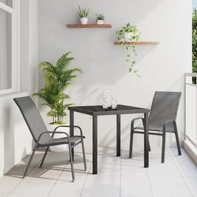 Conjunto de Jantar de 3 Peças vidaXL Cinza Textileno e Aço