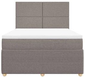 Cama com molas/colchão 140x200 cm tecido castanho-acinzentado