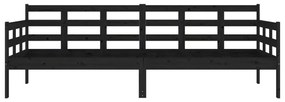 Sofá-cama 80x200 cm madeira de pinho maciça preto