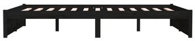 Estrutura de cama 140x190 cm madeira maciça preto