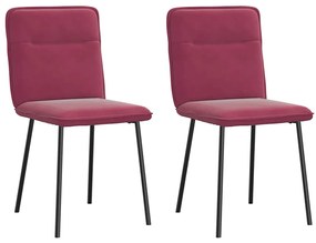 Cadeiras de jantar 2 pcs veludo vermelho tinto