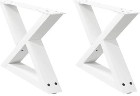 Pés para mesa de centro 2 peças, branco, 50x(30-31,3) cm, aço
