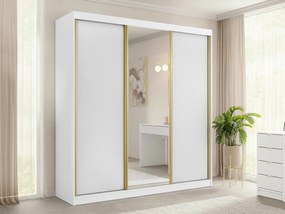 Roupeiro Comfivo Larmire 112, Branco, Dourado, 216x200x60cm, 183 kg, Portas para roupeiro: Deslizante