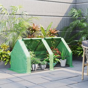 Outsunny Estufa de Jardim Terraço 180x90x90 cm Tipo Casa Tubo de Aço com 2 Janelas Estufa Pequena para Cultivo de Plantas Verde