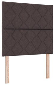 Cama Box Spring com Colchão e Banco Marrom Escuro 120x200 cm Tecido