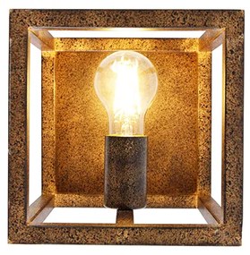 Candeeiro de parede industrial castanho ferrugem - Cage