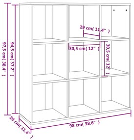 Estante 98x30x98 cm cor carvalho castanho