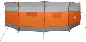 Corta-vento de campismo 510x153 cm impermeável cinza/laranja
