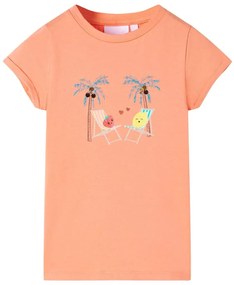 T-shirt para criança cor pêssego 128