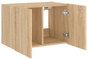 Móvel de parede p/ TV c/ luzes LED 60x35x41 cm carvalho sonoma