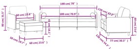 4 pcs conjunto de sofás com almofadas veludo cinzento-escuro