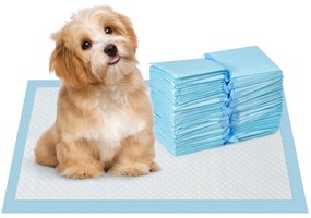 Resguardos de Treino Animais de Estimação 100 Unidades 45x30 cm Resguardos Absorventes para Cães com 6 Camadas Azul