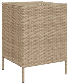 Armário de arrumação para jardim 55x59x80 cm vime PE bege