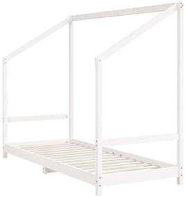 Estrutura de cama infantil 2x(80x200) cm pinho maciço branco