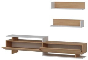 Unidade de TV Ayaz – Branco e Teca – 180x40x37,4 cm