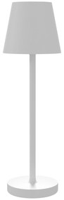 HOMCOM Candeeiro de Mesa com Luzes LED Candeeiro de Mesa Sem Fios Recarregável por USB-C 3 Cores Ø11,2x36,5 cm Branco