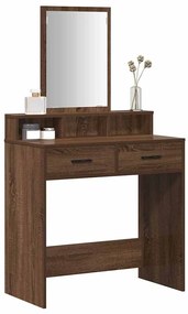 Mesa de Maquiagem com Gavetas Castanho Carvalho 79x41x140 cm