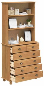 Hutch “ASKIM” Castanho 91x40x199.5 cm Madeira Maciça Pinus