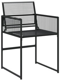 9 pcs conjunto de jantar para jardim vime PE preto