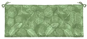 Almofadões banco jardim 2 pcs 120x50x7 cm tecido padrão folhas