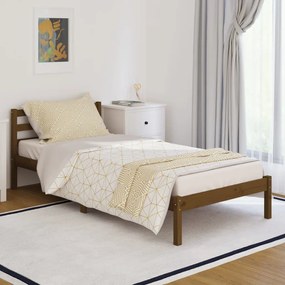 Estrutura de cama 90x200 cm pinho maciço castanho mel
