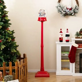 Lâmpada musical natal de 150 cm com globo de neve em suporte com 8 tons Vermelho