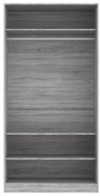 Roupeiro 100x50x200 cm derivados de madeira cinzento sonoma