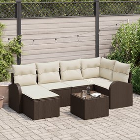 Conjunto de Sofá de Jardim vidaXL 6 Peças com Almofadas Cinza Polyratt