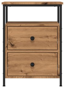 Mesas de cabeceira 2pcs derivados de madeira carvalho artisiano