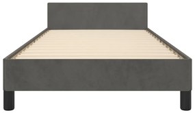 Estrutura de cama sem colchão 90x200 cm veludo cinzento-escuro