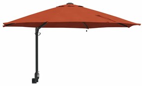 Guarda-sol de Parede com LEDs Terracota 248 cm