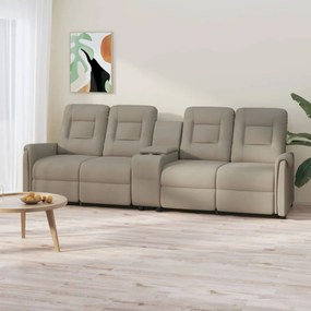 vidaXL Poltrona massagem 4 lug. reclinável c/ suporte copo cinza-claro