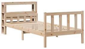 Cama sem colchão 75x190 cm madeira de pinho maciça