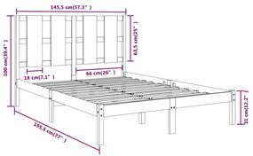 Cama sem colchão 140x190 cm madeira de pinho maciça