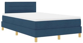 Cama Box Spring com Colchão Azul 120x200 cm Tecido