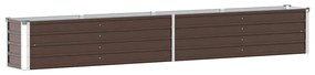 Canteiro elevado jardim aço galvanizado 320x40x45 cm castanho