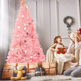 Árvore de Natal de 2,25 m com cor de cereja, aspeto frondoso e 1258 ramos Fácil de montar Perfeita como decoração