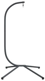 Cadeira forma de ovo suspensa com suporte aço antracite