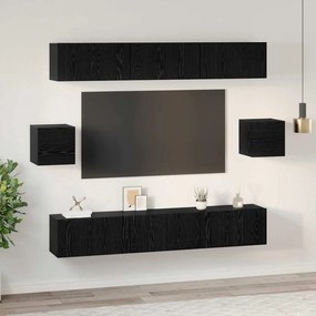 Conjunto de móvel de TV 8 pcs Carvalho preto 60 x 30 x 30 cm
