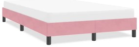 Estrutura de cama com colchão 120x220 cm veludo rosa