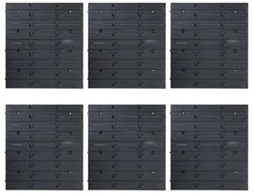 96 pcs Kit caixas arrumação com painéis parede azul e preto
