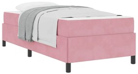 Estrutura da Cama Outros Rosa e branco 100 x 200 cm Veludo