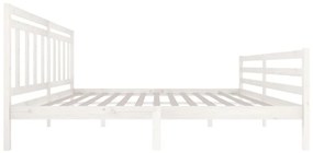 Estrutura de cama 200x200 cm madeira maciça branco